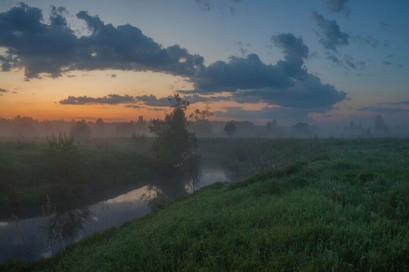 весна, рассвет, река  фото превью