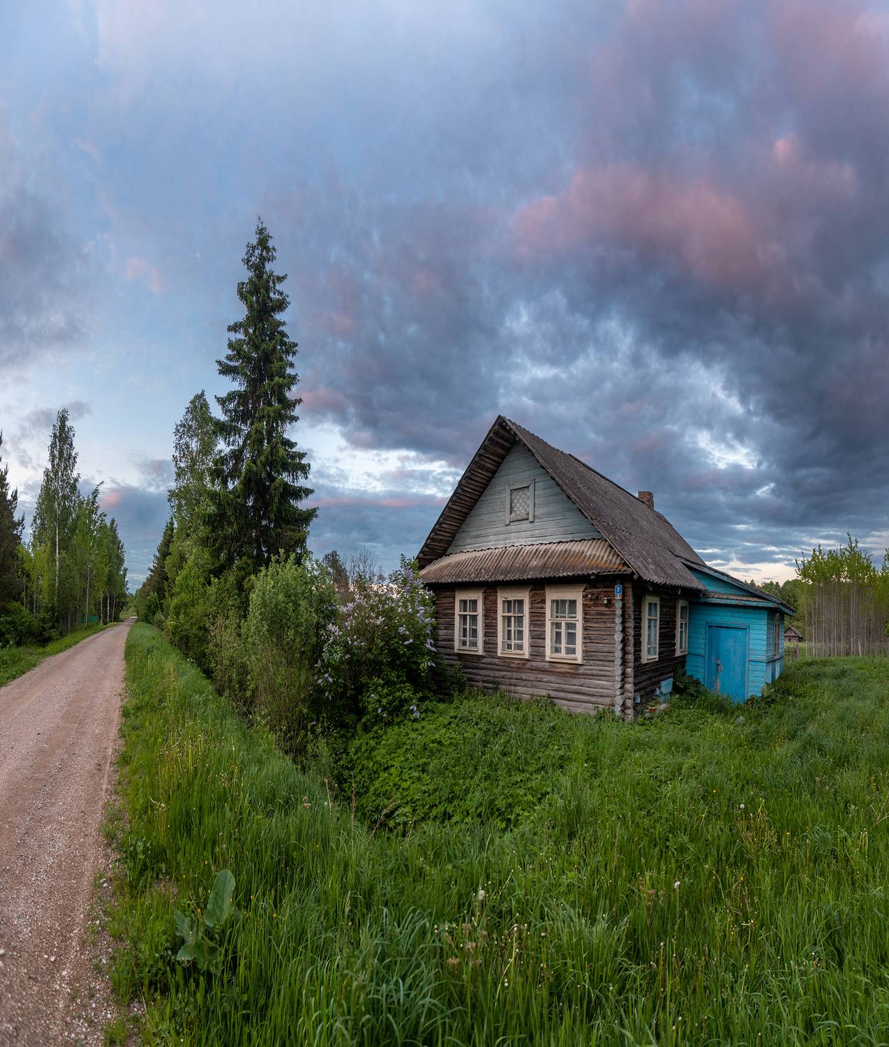 деревня, весна, новгородская, вечер, закат, природа, Павел Ващенков