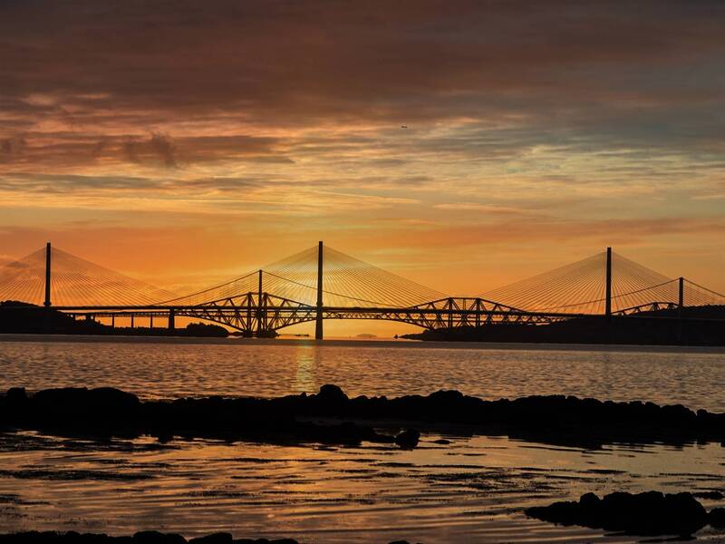 these, three, parallel, bridges, are, located Three Bridges during sunrise фото превью