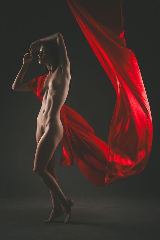 nude, fineart, figure, silk, red, fabric, flowing, motion, studio, lowkey, dramatic, woman, body, elegant, dance Red Silk in Motion (AK. 82) фото превью