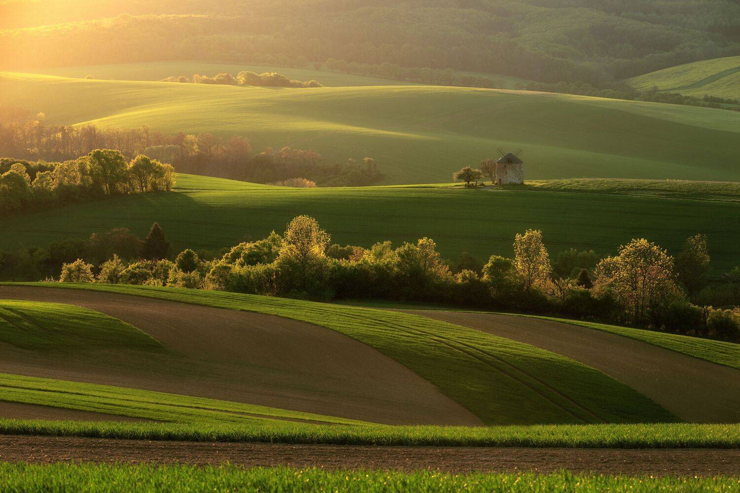 mill, spring, sunset, Samochin Milan