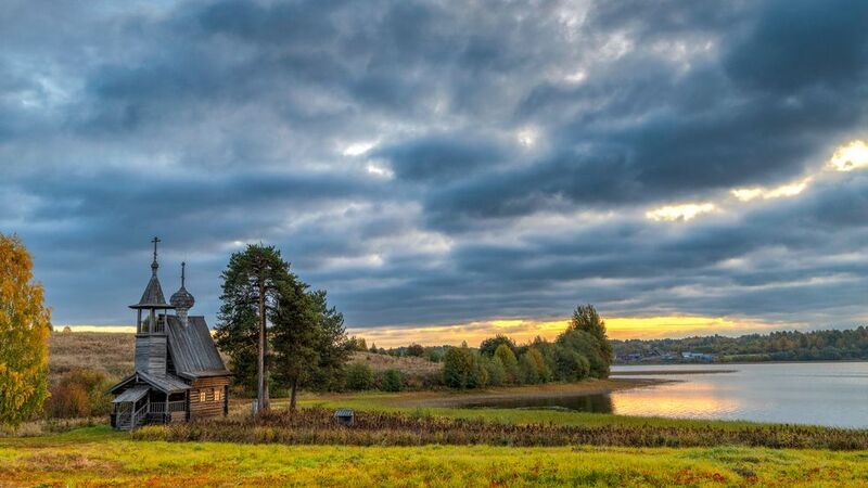 Осень, Закае, Облака, Кенозеро, Глазово Осенний закат на Кенозере фото превью