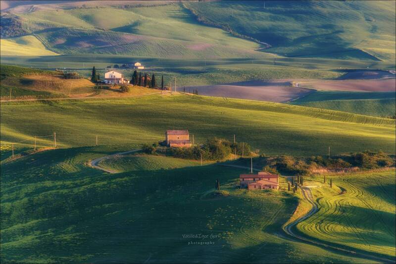 italy, san quirico dorcia, весна, green, италия, кипарис, тоскана, belvedere, pienza, свет, tuscany, cipressi, вечер, rural, пейзажи тосканы Солнца вечерний свет фото превью