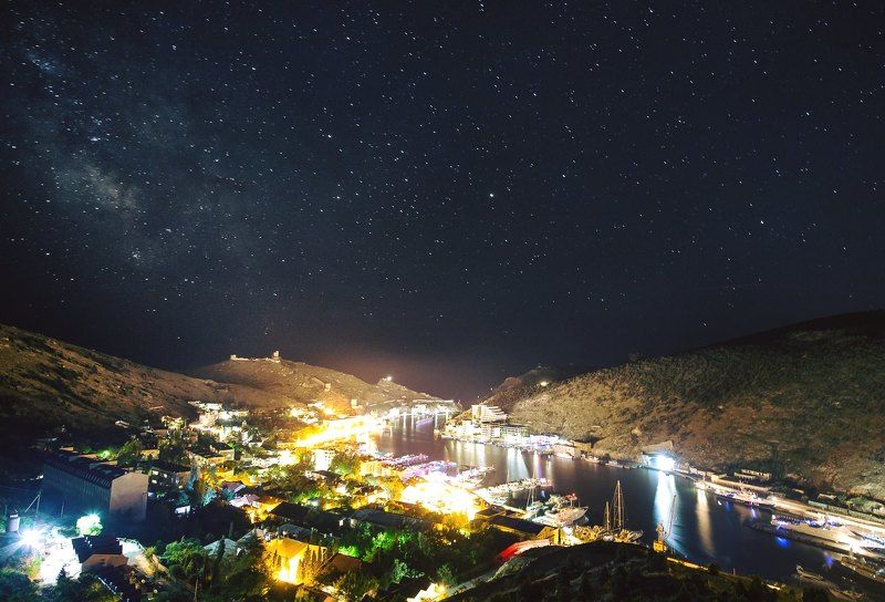 балаклава, ночь, звезды, небо, севастополь, крым Балаклава ночью фото превью