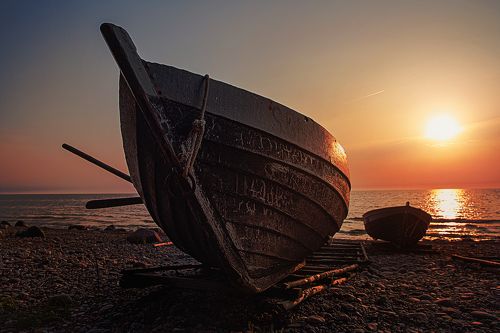 Boat at sunset