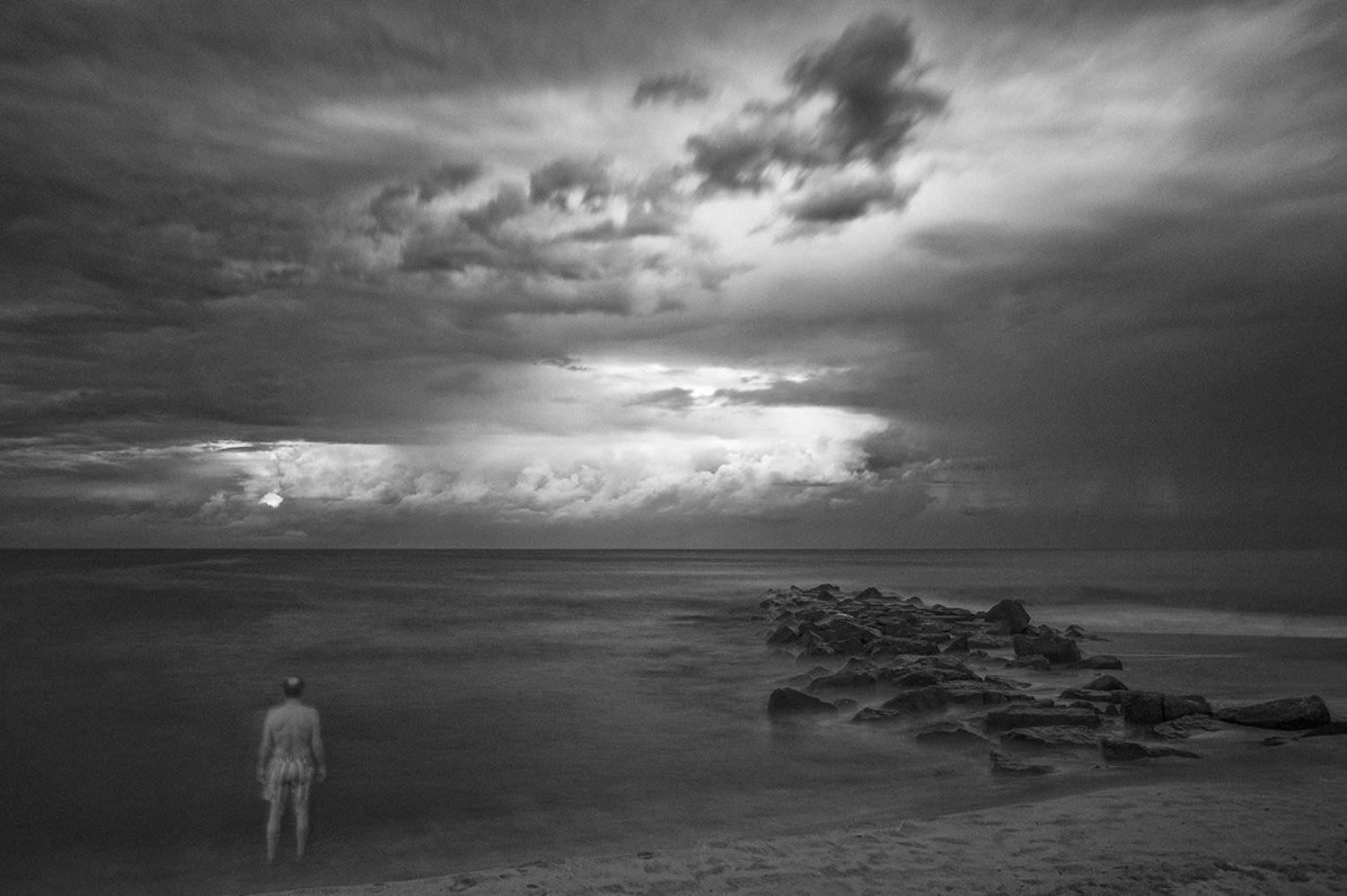 shoe sky ocean monochrome, Boris Zhitomirsky