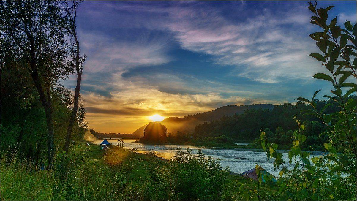 лето, пейзаж, река, закат , Александр Потапов