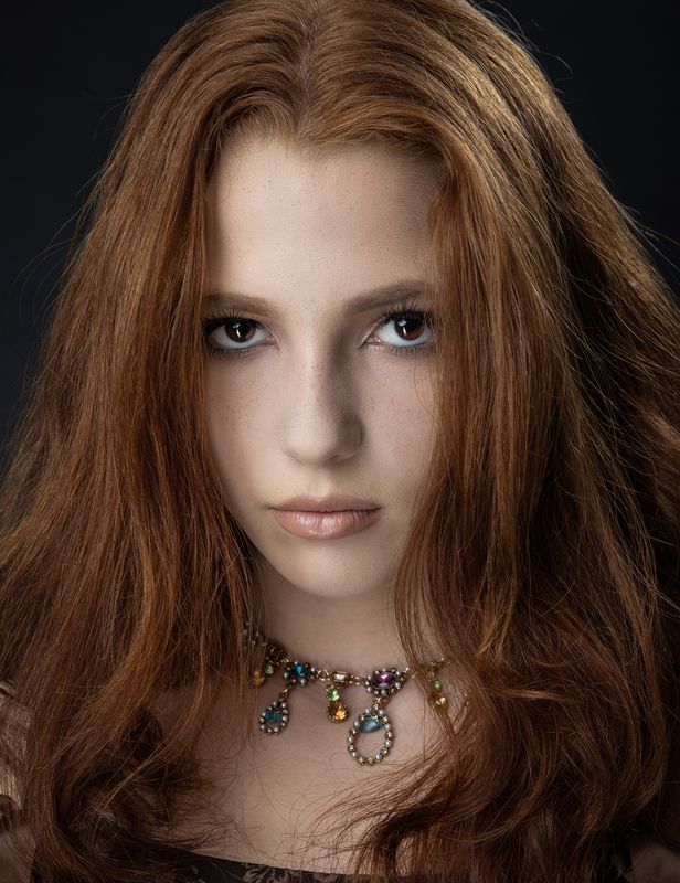 Girl, portrait, jinger, red hair Ester фото превью