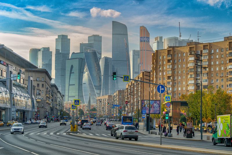 Россия, Москва, Большая Дорогомиловская, Сити, трафик Вид на Сити фото превью