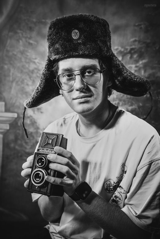 портрет, любитель, фототехника, ретро Фотолюбитель фото превью