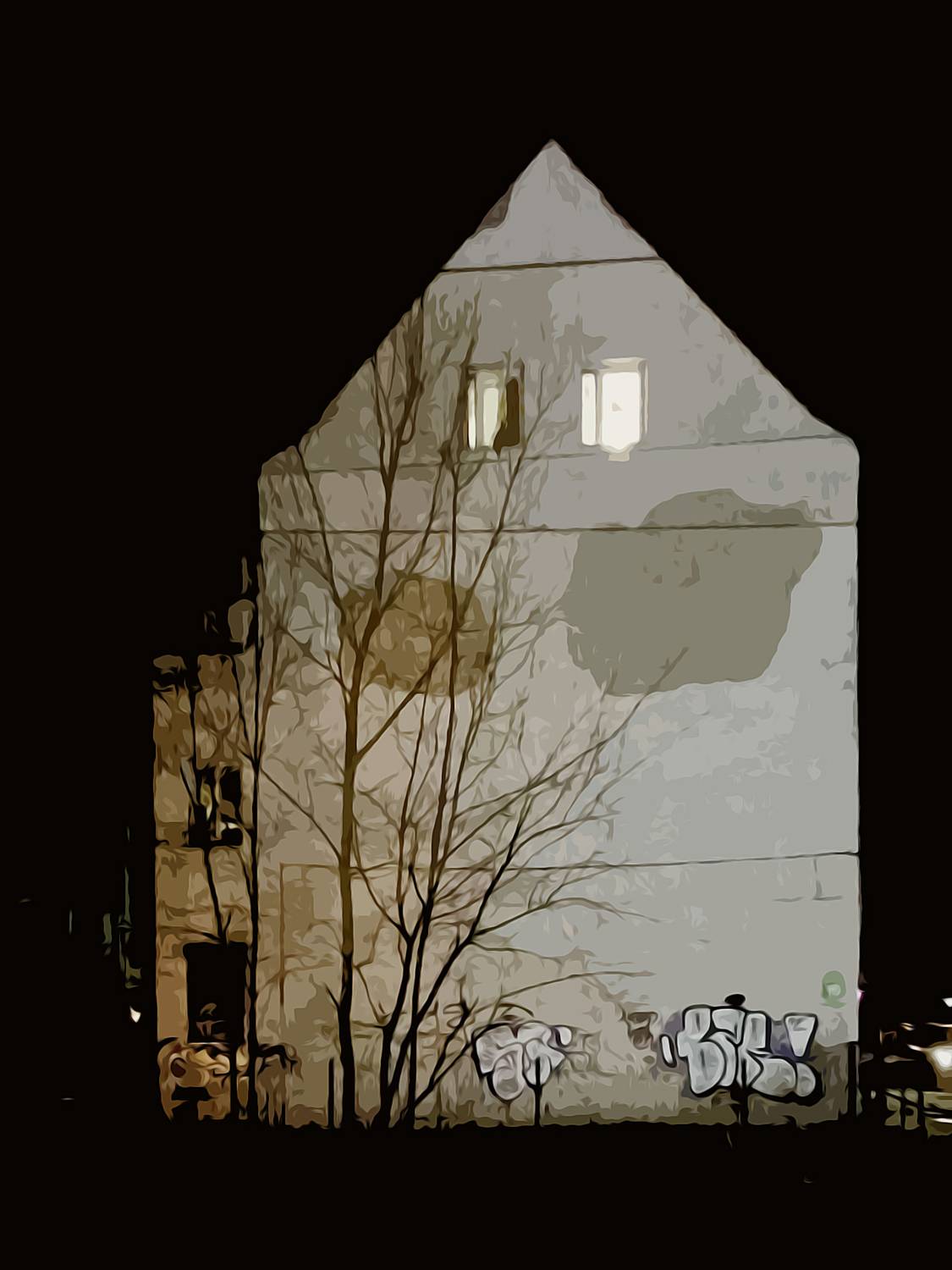Ночь. Фасад. Калининград.. Автор: Тришин Виктор , Тришин Виктор
