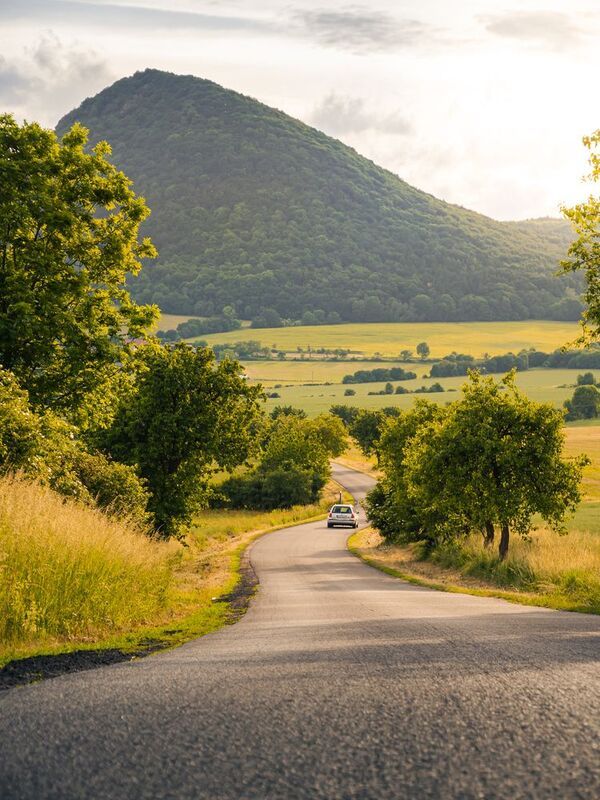 road, leading line, landscape, czechia, czech, car, hill On the road фото превью