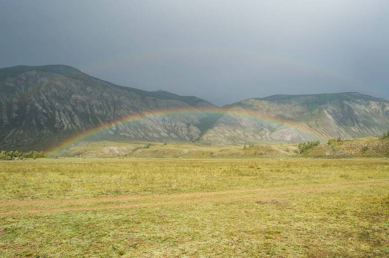 алтай, радуга, горы  фото превью