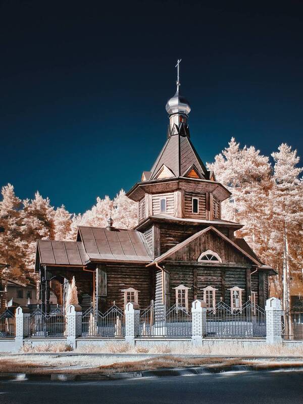 церковь Церковь в инфраккасном спектре фото превью