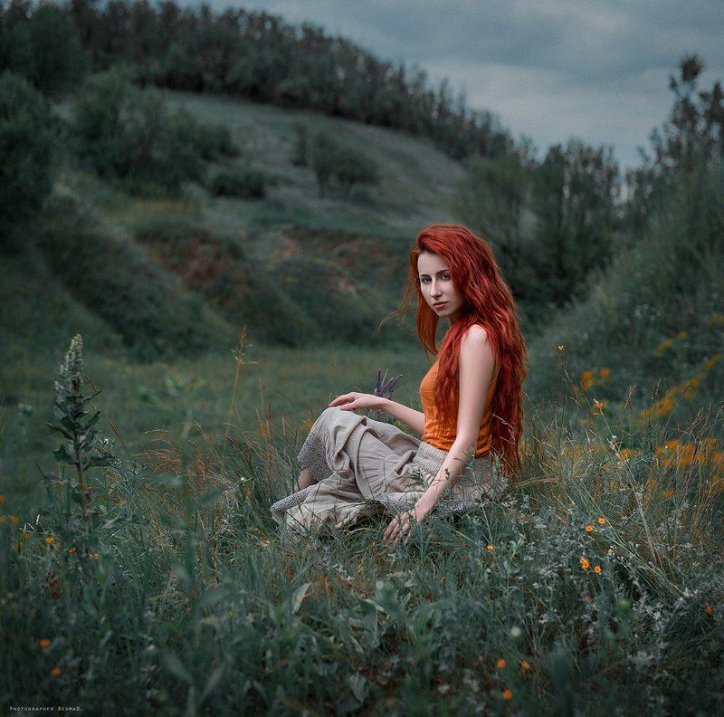 art photo, beautiful, begmad, dantar90, eyes, girl, model, nikon, portrait, pretty, red, ukraine, красивая, портрет девушки, рыжая, фотоарт In the fields фото превью