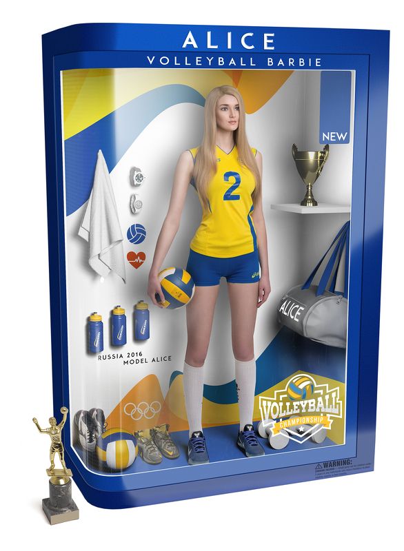 photoshop, cgi, barbie, sport, voleybol, sexygerl, wacom, intuos, sony, alice,3d, retouch Barbie фото превью