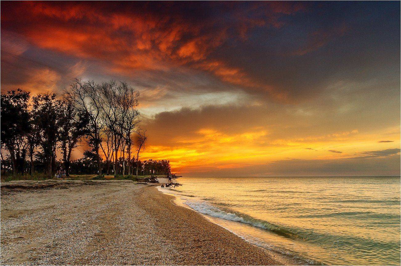 лето, закат, море,  Должанка , Александр Потапов