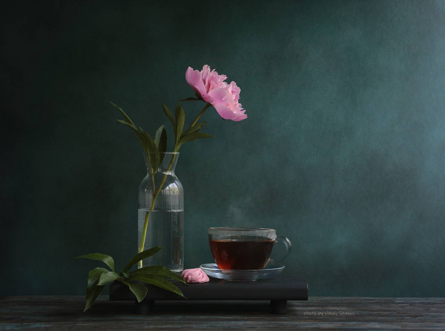 peony, цветок пиона, чашка чая, Стасов Виталий