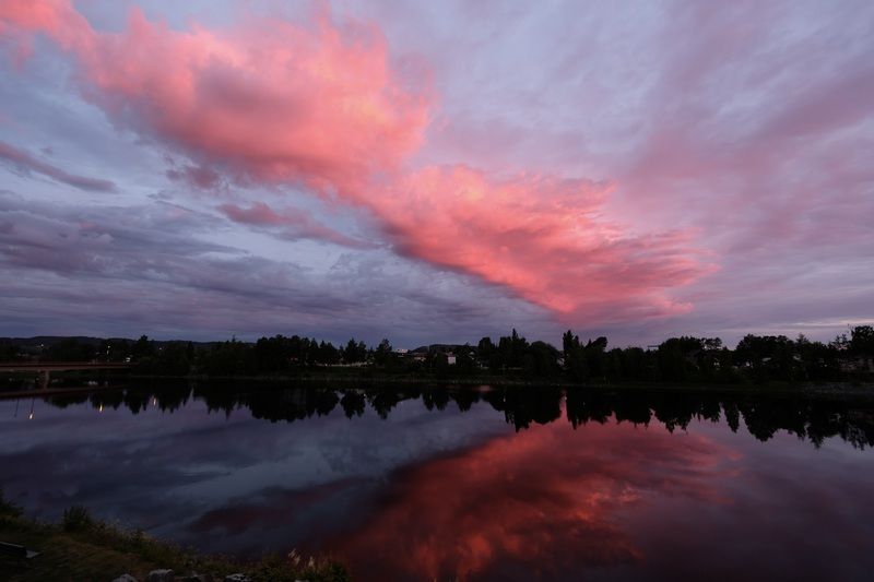 Landscapes, Sunset, Summer, Colors, Clouds, River, Reflection, Mood После заката фото превью
