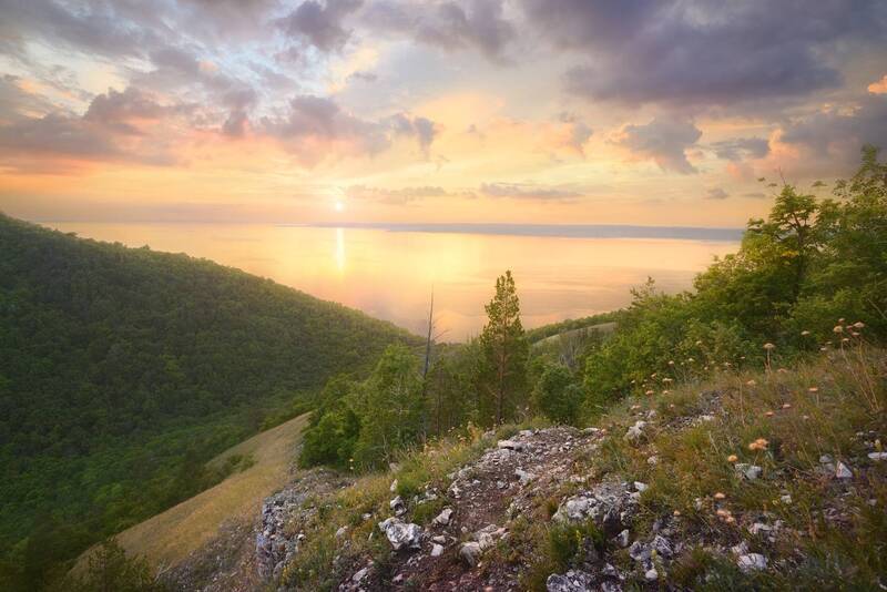 Закат на Жигулёвским морем. фото превью