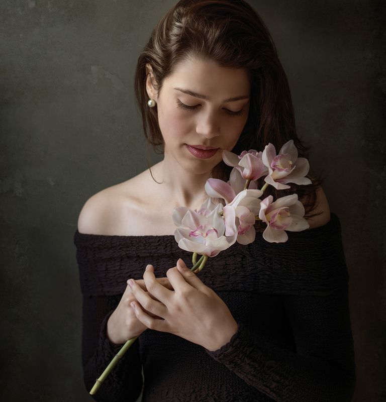 Portrait, light, flower, colors, natural Delicacy фото превью