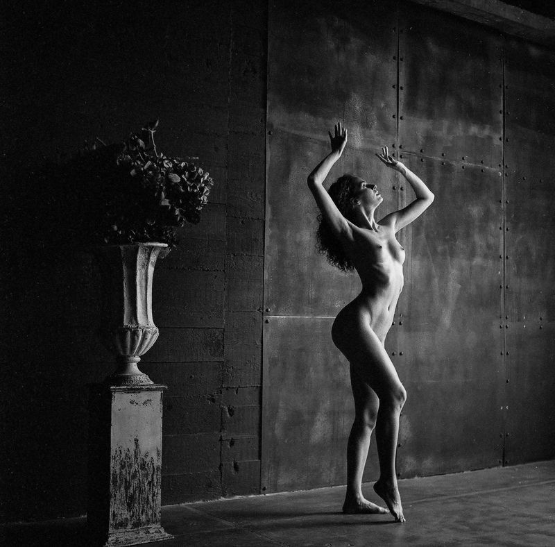nude, fineart, monochrome, black, white, figure, woman, classical, sculpture, light, shadow, contrast, film, studio, elegant Reverence and Light (Dora M. 10) фото превью