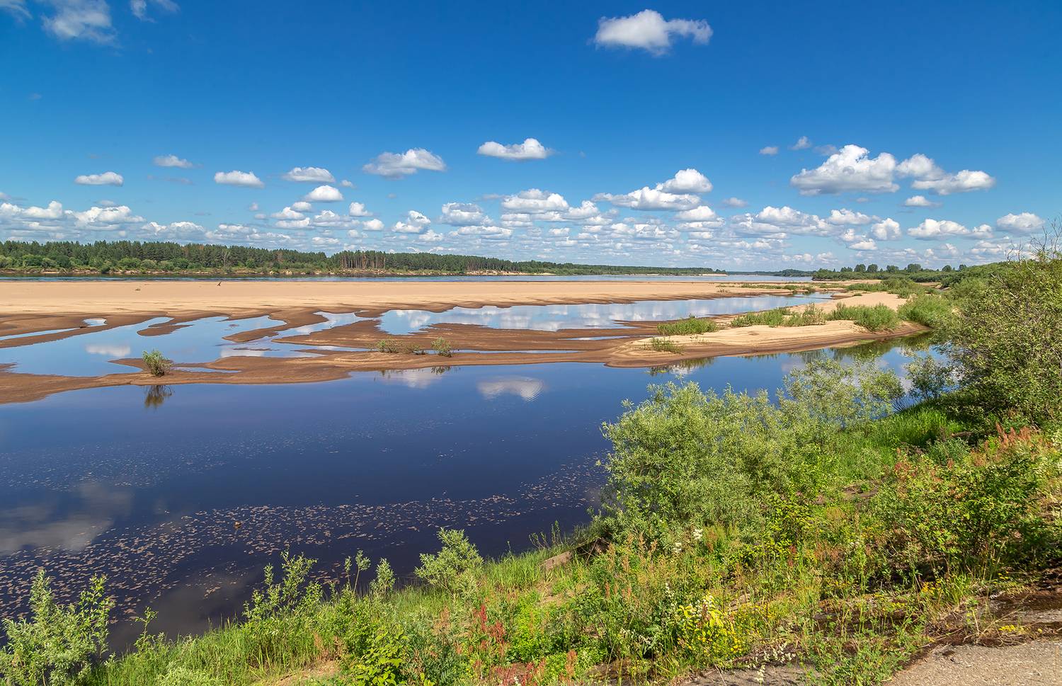 река, вычегда, песок, пляж., Анкудинов Леонид