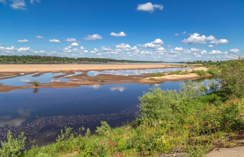 река, вычегда, песок, пляж. Вычегда. фото превью