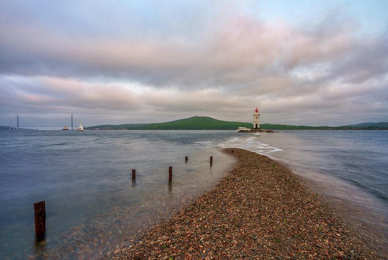 Россия, Владивосток, море, маяк, пейзаж Маяк фото превью