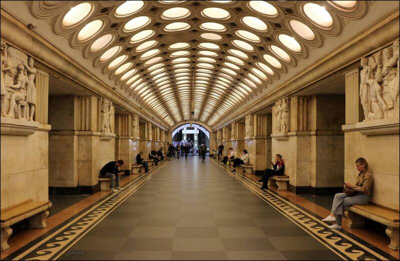 метро, москва, город, архитектура, подземка станция метро  Электрозаводская. Москва фото превью