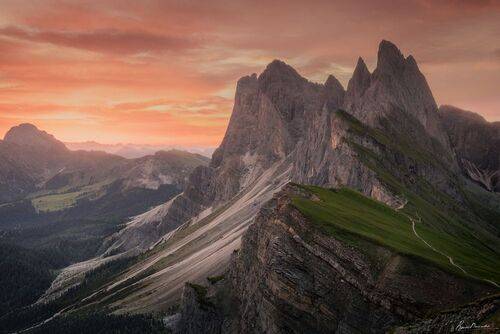 Seceda Peaks in the Dawn Light