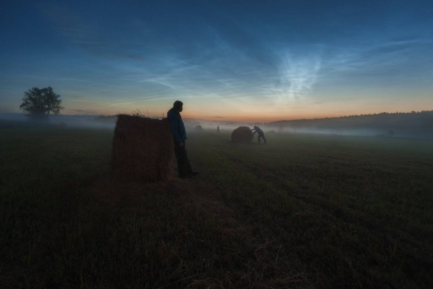 серебристые облака, белые ночи, июнь, спасс косицы, деревня, Борис Богданов