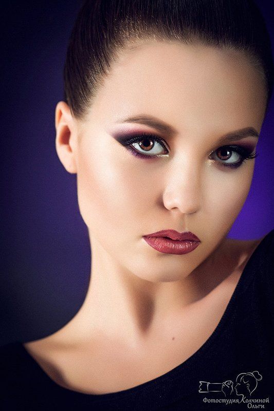 Гламур, Девушка, Девушка в студии, Портрет на черном фоне, Работа в студии, Студийный портрет, Фешн портрет, Фотограф Колчина Ольга, Черный фон Maria фото превью