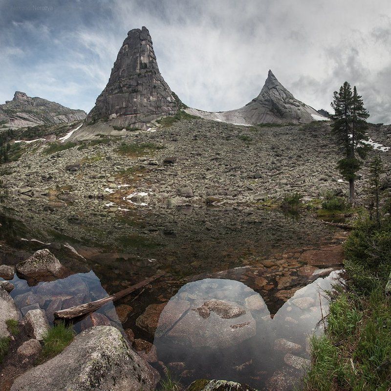 ергаки, саяны, сибирь, россия, закат, озеро, художников, каменный остров, горы, пейзаж Парабола в квадрате фото превью