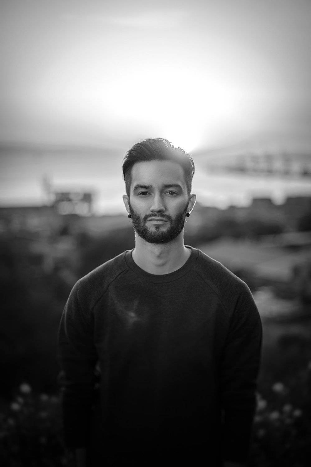 Портрет Борода Закат Монохром Стиль, Автономов Дмитрий