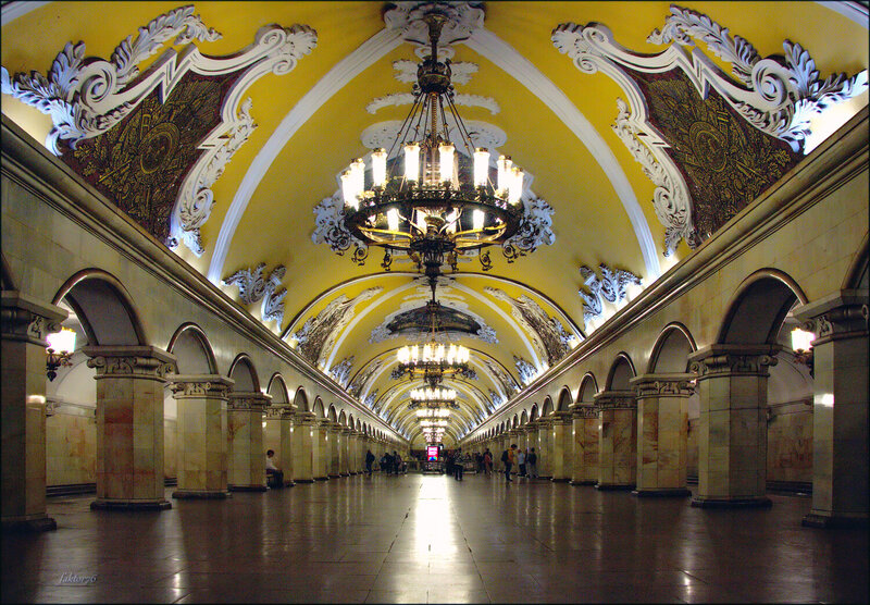город, метро, москва, подземка, архитектура станция метро Комсомольская. Москва фото превью