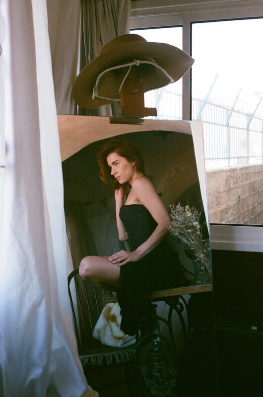 portrait, woman, studio, frame, natural, light, window, brunette, dress, black, seated, contemplative, artistic, moody, atmosphere A Frame Within the Frame of Longing (IW. 10) фото превью