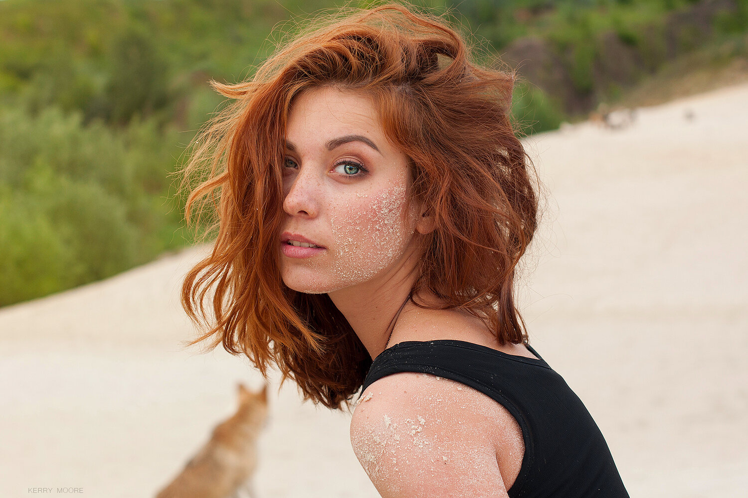 portrait, girl, woman, model, red head, freckles, face,  Kerry Moore