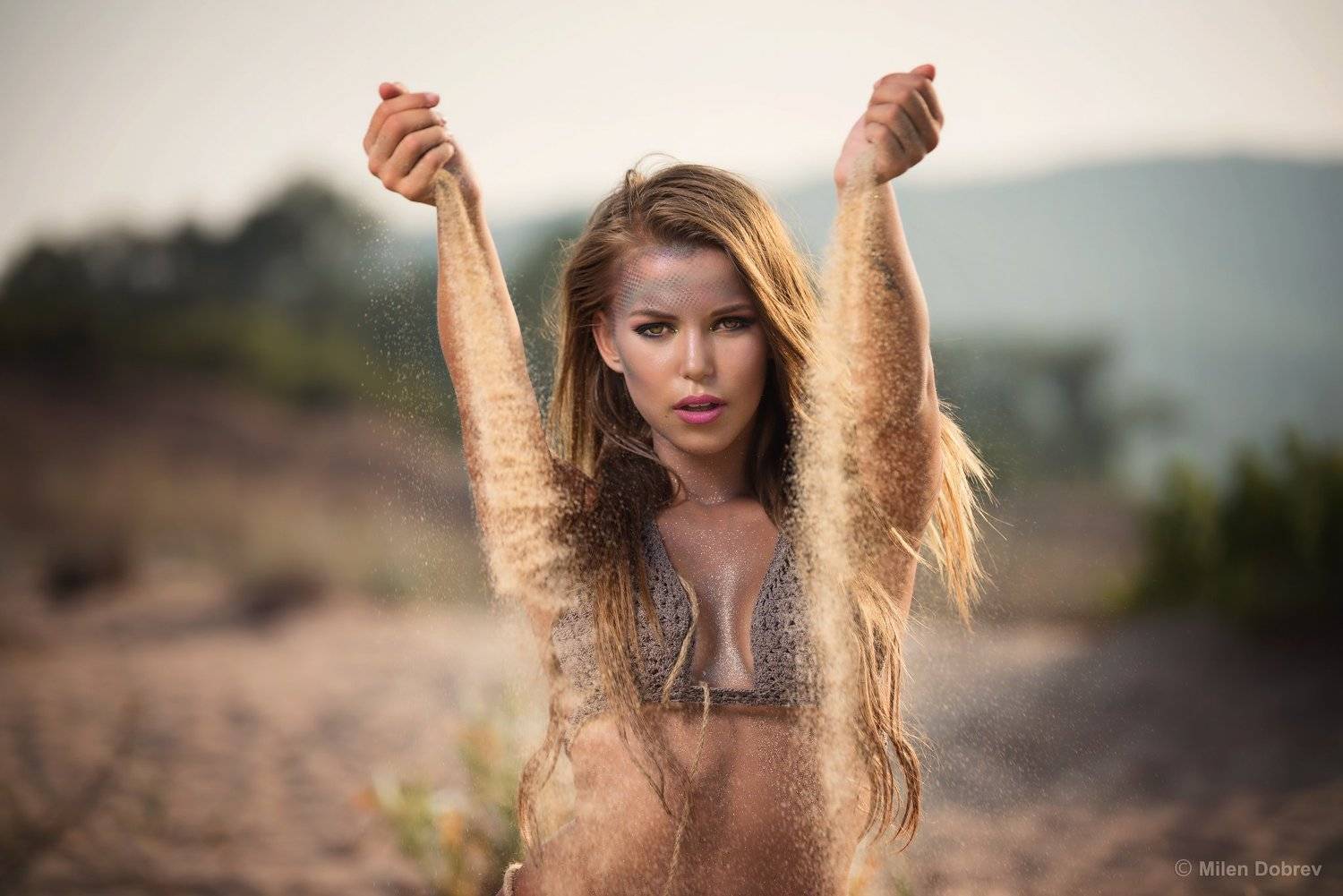 Model, beach, sand, beauty, Милен Добрев
