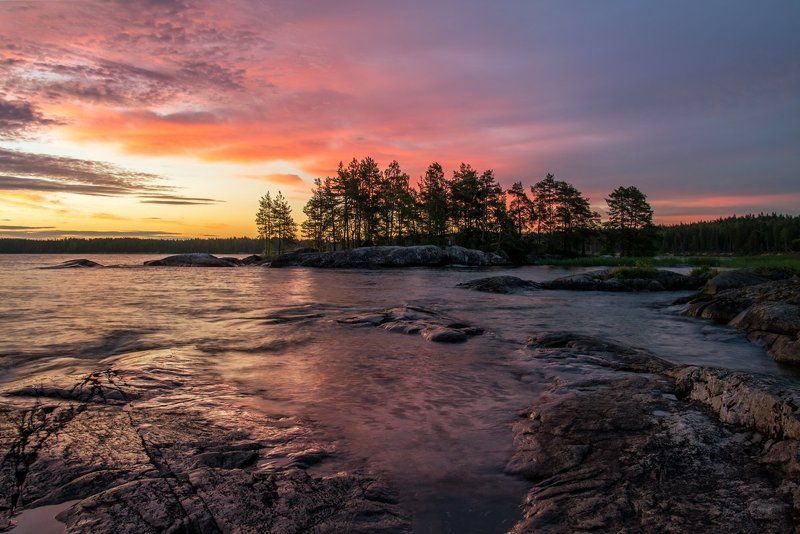2016, d3100, nikon, июль, карелия, мыс, онега, онежское озеро, остров, пейзаж, пери нос, природа, рассвет, республика карелия, россия, утро Предрассветная палитра Онеги фото превью