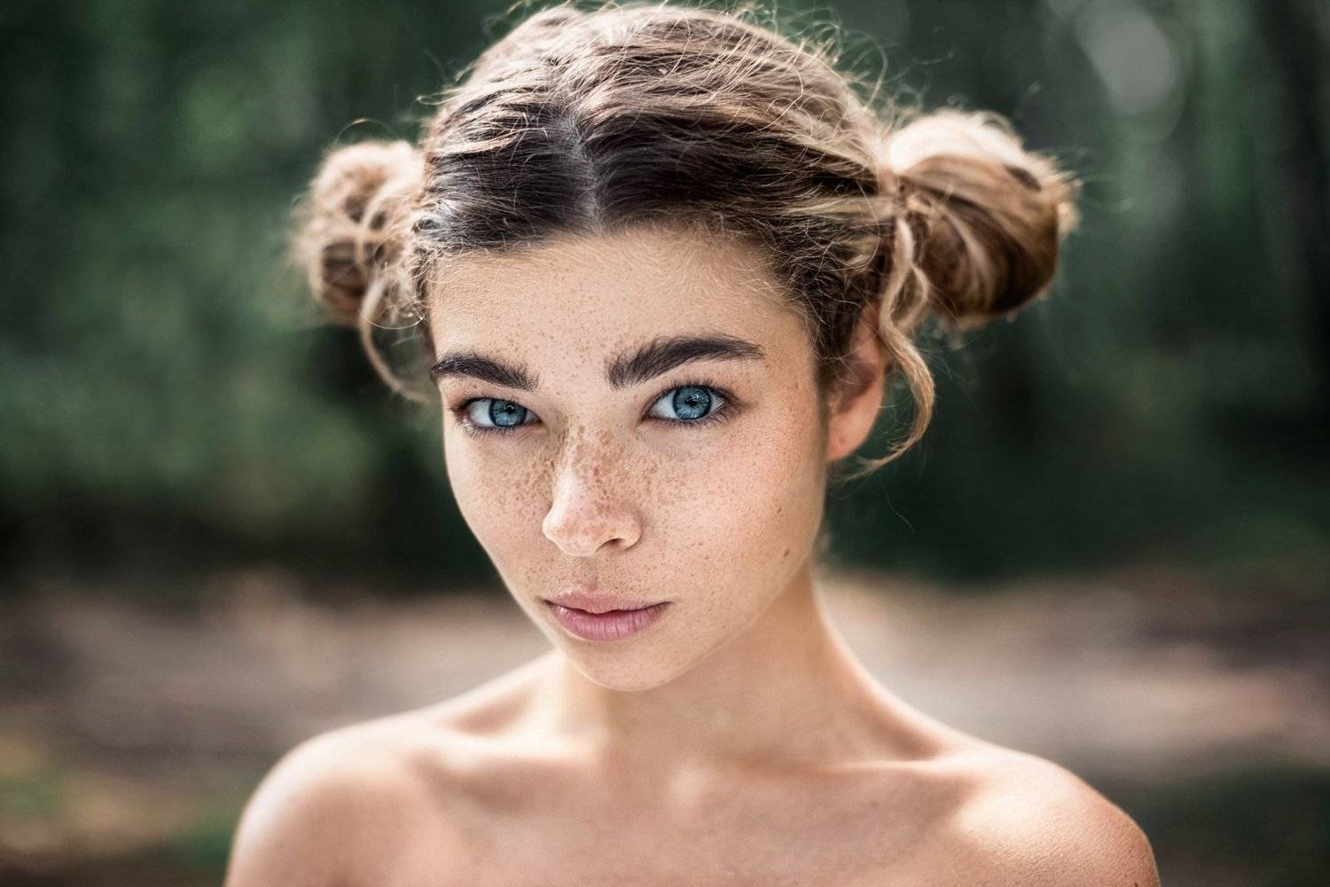 портрет, глаза, волосы, девушка, веснушки, лето, арт, , Комарова Настя