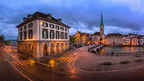 Helmhaus and Fraumunster Church in Zurich 