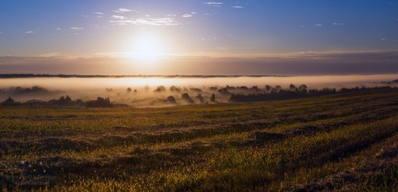 рассвет, солнце, туманное утро, туман, утро, влага, август, лето,  Поднебесье фото превью