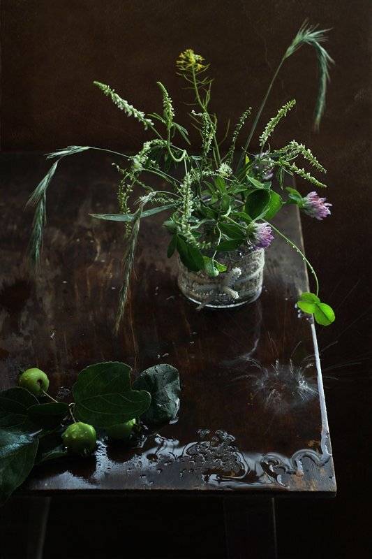 Натюрморт, Ранетки, Сорняки, Цветы, Курочкина Диана