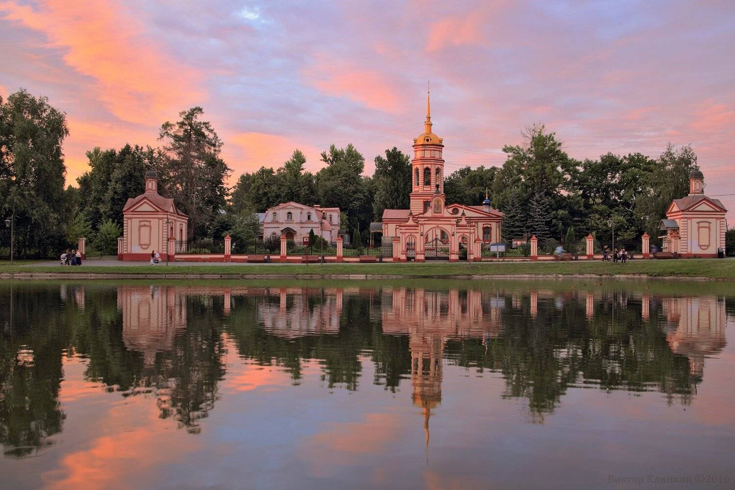 Алтуфьево, Вечер, Закат, Крестовоздвиженский, Москва, Пруд, Усадьба, Храм, Виктор Климкин