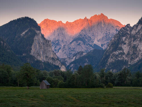 Last light in the mountains