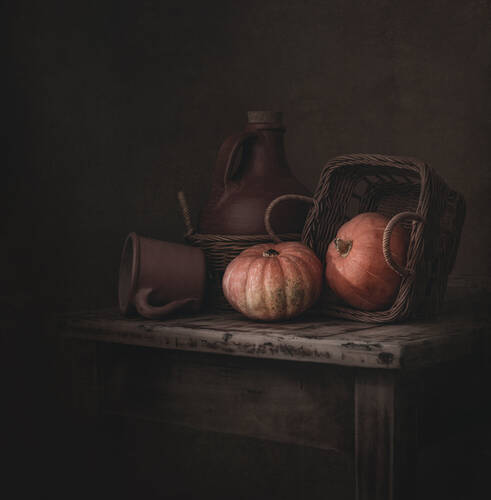 Pumpkins in the darkness