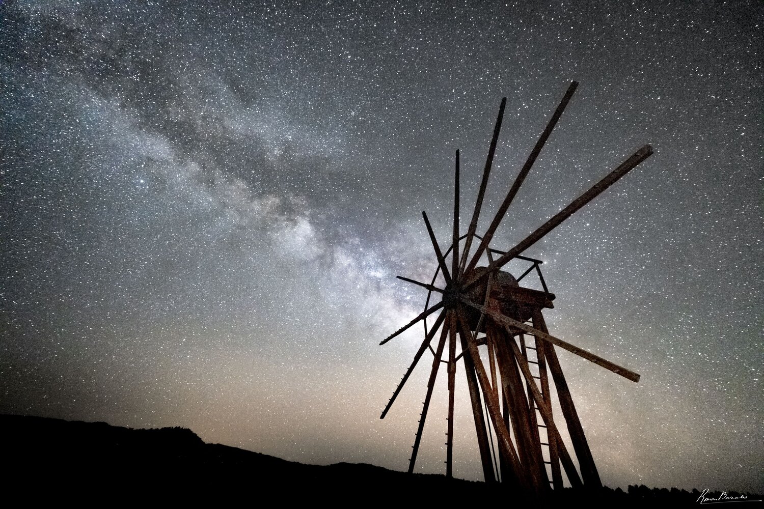 milky way, canary islands, la palma, mill, Roman Bevzenko