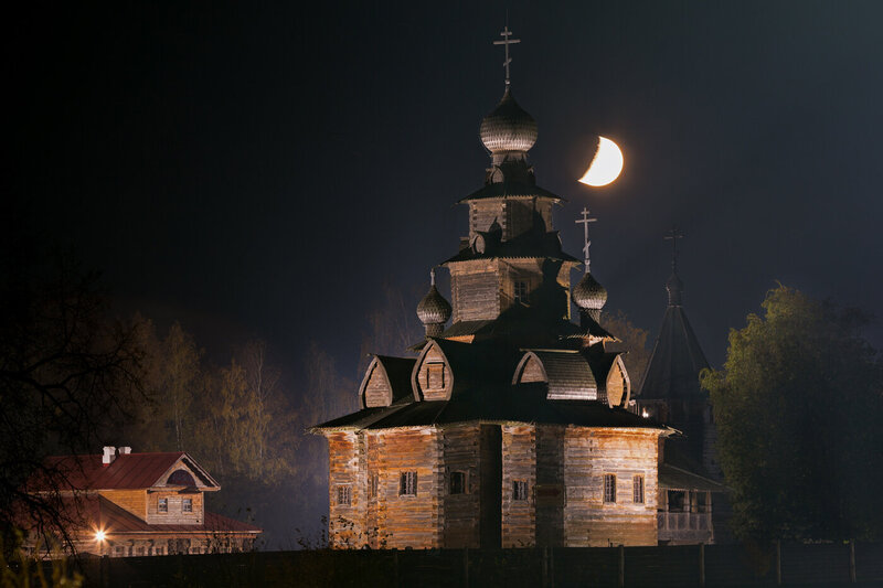 церковь, луна, суздаль, ночь Вышел месяц из тумана... фото превью