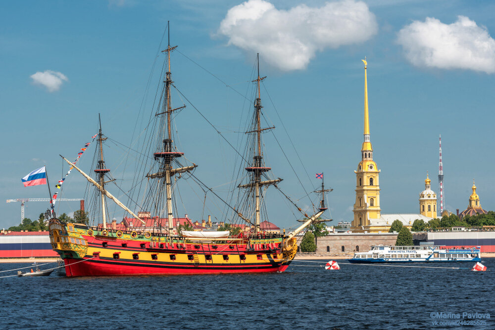 город, архитектура, санкт-петербург, река нева, день вмф россии, парусник полтава, корабли на неве, городской пейзаж, петропавловская крепость, Павлова Марина
